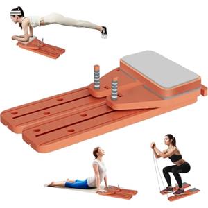 CISSIYOG Pilates Board, Pilates Reformer Machine, Ab Roller Board, Ab Roller Board, 6 in1 Multifunzionale Abdominal Board, Pieghevole Casa Palestra, Training Board Full Body Workout Equipment, per uomini e