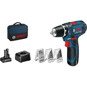 Bosch Professional GSR 12V-15 Trapano avvitatore a batteria 10.8 V (1 x 2Ah, 1 x 4Ah) + accessori