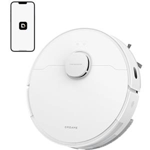 DREAME D20 Robot Aspirapolvere, Aspirazione 13.000 Pa, Doppia Spazzola Antigroviglio, Navigazione LDS, Aspirapolvere e Lavapavimenti 2 in 1, Pavimenti e Tappeti e Moquette,Batteria da 5.200 mAh,Bianco
