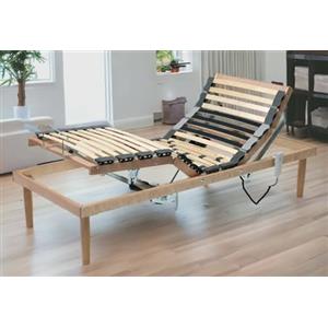 Talamo Italia Rete ortopedica reclinabile motorizzata, adatto a letto singolo, 100% Made in Italy, Rete a doghe in legno con motore, cm 80x190h34