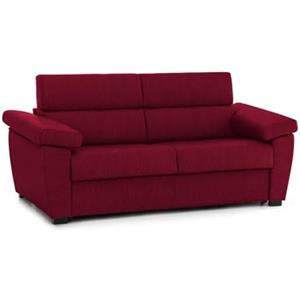 Talamo Italia -Divano letto 2 posti Quintiliana, Sofà trasformabile per salotto, imbottito, sfoderabile, Qualità 100% Made in Italy, 205x95 h100 cm, Rosso
