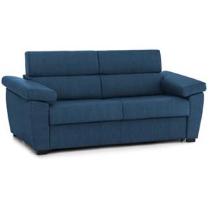 Talamo Italia -Divano letto 2 posti Quintiliana, Sofà trasformabile per salotto, imbottito, sfoderabile, Qualità 100% Made in Italy, 205x95 h100 cm, Blu