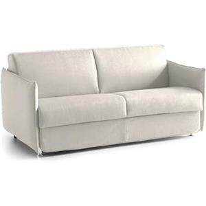 Talamo Italia Divano Fisso 2 posti Polissena, Sofà lineare per Salotto, Imbottito, sfoderabile, qualità 100% Made in Italy, 160x95 h90 cm, Beige