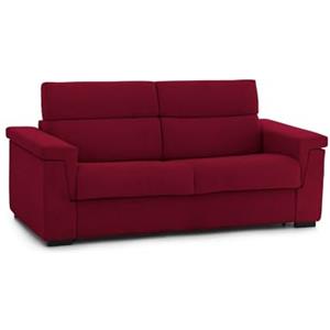 Talamo Italia -Divano letto 3 posti Olimpia, Sofà trasformabile per salotto, imbottito, sfoderabile, Qualità 100% Made in Italy, 225x95 h100 cm, Rosso