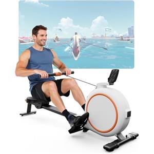 Copant 32-Level Magnetic Rowing Machine with LCD Display, 136kg Weight Capacity, Silent Rowing Machine with APP, Portable Rowing Machine for the Home