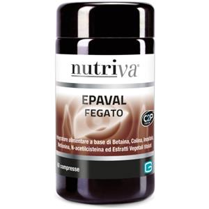 NUTRIVA EPAVAL - Integratore Alimentare con Betaina, Colina, Inositolo e Cardo Mariano per il Benessere del Fegato - 60 Compresse