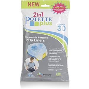 Vital Innovations GmbH Sacchetti per Potette Plus o Potette Premium con inserto assorbente, biodegradabili - per pulizia igienica in viaggio - cambio rapido e semplice - 30 pezzi