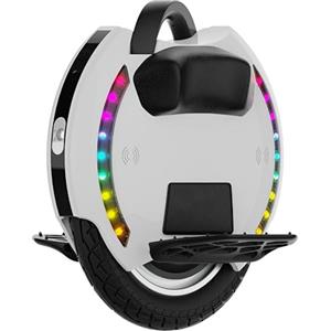 KINGSONG Monociclo elettrico KS-14M, Adulto, Bianco, Motore da 800 W, Portata fino a 15 km, 20 km/h limitati, Pneumatico gonfiabile da 14, Altoparlante e Bluetooth