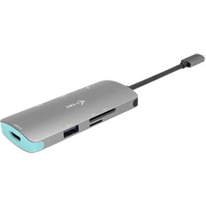 i-tec USB-C 4K Nano Docking Station Metallo 1x HDMI 3x USB 3.0 1x SD/MicroSD Power Delivery 100W per Windows MacOS Android ChromeOS