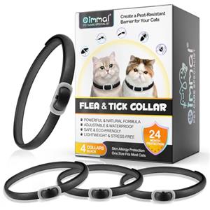 APCKFLEE 4 Pezzi Collare Antiparassitario per Gatti, Collare antipulci con zecche per gatti, Impermeabile Collare Antipulci e Zecche per Gatti, protezione efficace 24 mesi (B)