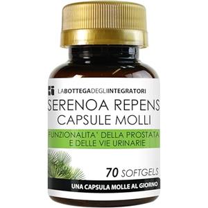 LABOTTEGADEGLIINTEGRATORI SERENOA REPENS 320 MG TITOLATO AL 90% | 70 SOFTGELS | CAPSULE MOLLI PER LA PROSTATA E PER LE VIE URINARIE | 1 PERLA AL GIORNO | LA BOTTEGA DEGLI INTEGRATORI (1 Confezione da 70)