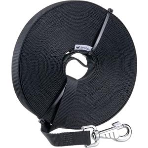 Ferplast Guinzaglio per Cani CLUB, Guinzaglio Lungo per Cani, Lunghina 5 m, Guinzaglio Addestramento, Guinzaglio in Nylon con Moschettone in Metallo e Maniglia, Lunghezza 5 metri, Nero
