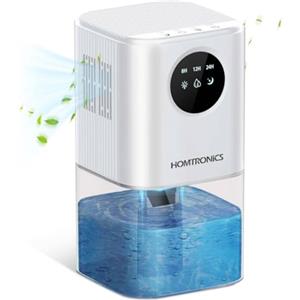 Homtronics Deumidificatore 1.7L, Homtronics Deumidificatore Casa Portatile, Luce a 7 Colori, Spegnimento Automatico, Timer 24 ore, Desumidificatore Elettrico per Camera Armadio Guardaroba Bagno