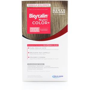 GIULIANI Bioscalin Nutri Color 7,01 Biondo Freddo - Kit Completo con Crema Colorante, Rivelatore, Shampoo, Balsamo e Guanti