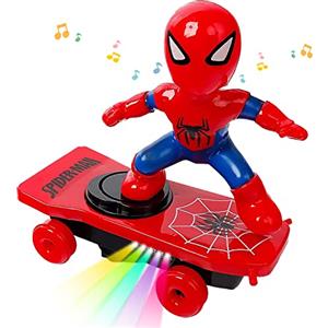 YISKY Spider Man Macchinina giocattolo 360° ruotabile, Spider Man auto elettrica per bambini dai 3+ anni