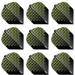 RED DRAGON Hardcore Ionico Cerchi Gialli Dart Flights - 3 set per confezione (9 freccette in totale)