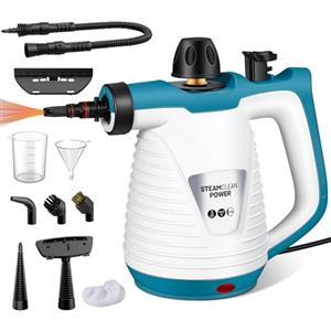 KingSom Pulitore a Vapore Portatile, Pistola a Vapore per Pulire, Pulitore Vapore Casa, pulitore a vapore multiuso con 10 Accessori per Rimuovere le Macchi,Vaporetto per Divani e Tessuti