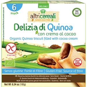 Probios Altricereali Delizia Quinoa con Crema di Cacao BIO 180 g - Snack Senza Glutine e Ricco di Fibra