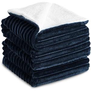 RUIKASI Plaid Coperta Pile Matrimoniale - 220x240 cm Coperta Termica Invernale Sherpa Morbida per Grande Letto Matrimoniale, Blu