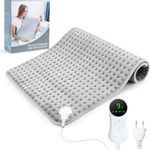 FORRINX Cuscino riscaldante elettrico 43 X 84 cm con spegnimento automatico e 9 impostazioni di temperatura, cuscino riscaldante per schiena, collo, spalle, stomaco