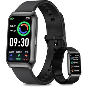 Fitoncloud Smartwatch Uomo Donna con Cassa in Alluminio, Batteria Fino a 7 Diorni, 1.47" Smart Watch con Sonno SpO2 Cardiofrequenzimetro, 25 Sportive, Impermeabil IP68 Orologio Fitness per Android iOS