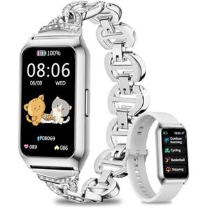 Fitoncloud Smartwatch Donna con Cassa in Alluminio, Batteria Fino a 7 Diorni, 1.47" HD Smart Watch con Sonno SpO2 Cardiofrequenzimetro, 25 Sportive, Impermeabil IP68 Orologio Fitness per Android iOS