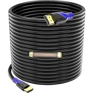 Rommisie Cavo HDMI 4K/60HZ 25m (HDMI 2.0, 18 Gbps) Connettori Placcati Oro Ad Alta Velocità, Ethernet Audio Return, Compatibile 3D Con Laptop PS3 PC HDTV Proiettore