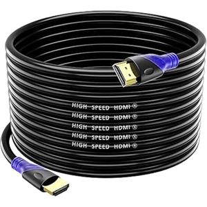 Rommisie Cavo HDMI 4K/60HZ 15m (HDMI 2.0, 18 Gbps) Connettori Placcati Oro Ad Alta Velocità, Ethernet Audio Return, Compatibile 3D Con Laptop PS3 PC HDTV Proiettore