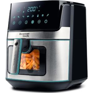 Boston Tech Friggitrice ad Aria Master Fryer 5L | Air Fryer 1500W + 5 Programmi + Controllo Touch + Temperatura Regolabile | Cestello in Ceramica senza PFAS + 35% di Capacità in Più + Timer Integrato (6.5L)