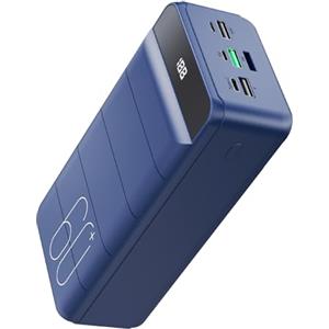PDBEST Power Bank 60000mAh Fast Charging, Battery Pack 22.5W Huge Capacity Portable Charger Fast Charging USB-C 4 Outputs & 3 Inputs LED Display Power Bank Compatible with iPhone Android etc Blue