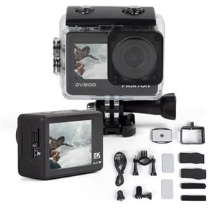 Prixton Action Cam MultiSport DV800, Videocamera, Risoluzione 5K, Doppio schermo, WiFi e App smartphone, Stabilizzatore ottico