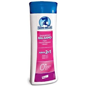 SANO E BELLO Shampoo Balsamo al Talco per Cani - Pulisce, Nutre e Ammorbidisce il Pelo con Idrolizzato di Seta - 250 ml