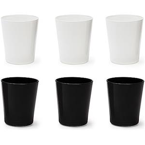 Excelsa Portofino Set 6 Bicchieri, Bianco/Nero, 30 Cl., Vetro Soffiato