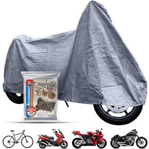 TEMPO DI SALDI Telo Moto per Esterno Impermeabile Grigio 230x130 cm, peso 200 Grammi, Telo Coprimoto e Scooter Antipioggia e Resistente, adatto anche come Copri Bicicletta Da Esterno