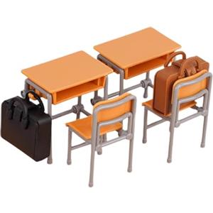 Generico Per La Casa Delle Bambole - Tavolo Da Studio Della Casa Delle Bambole | Set Di Mobili Scolastici In Legno In Miniatura | Gioca A Giocattoli Per Mobili | Playset Della Scuola | Education Learning