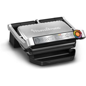 Moulinex Optigrill+, Griglia Elettrica da Interno Ideale per Cucinare Carne, Pesce e Verdure, Indicatore di Cottura e 6 Programmi Automatici, Piastre Antiaderenti, GI712D