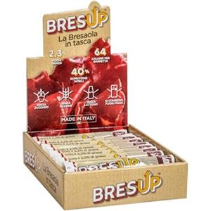 Bresup - barrette di bresaola, barretta proteica, senza zuccheri, low carb, poche calorie, confezione da 10 pezzi (10x35g)