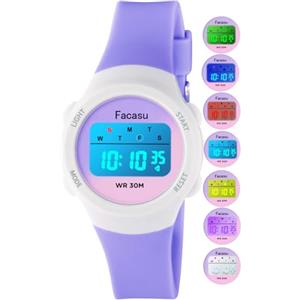 Facasu Orologio Digitale Bambini Bambine, Orologio Ragazzi Ragazze Sportivo per Esterni Impermeabile, Colorato con Luce e Cronometro Sveglia Regalo Bambini Bambine Ragazzi