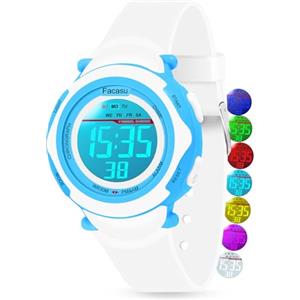 Facasu Orologio Digitale Bambini Bambine, Orologio Ragazzi Ragazze Sportivo per Esterni Impermeabile, Colorato con Luce e Cronometro Sveglia Regalo Bambini Bambine Ragazzi