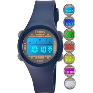 Facasu Orologio Digitale Bambini Bambine, Orologio Ragazzi Ragazze Sportivo per Esterni Impermeabile, Colorato con Luce e Cronometro Sveglia Regalo Bambini Bambine Ragazzi