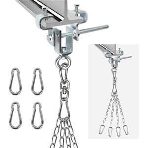 Supaway 1 Pezzo Gancio per Trave a I - Supporto in Acciaio per Sacco da Boxe - con Catena a 4 Filamenti - Moschettone per Fissaggio Sacco di Sabbia - Allenamento Indoor/Outdoor - Muay Thai, Boxe, MMA