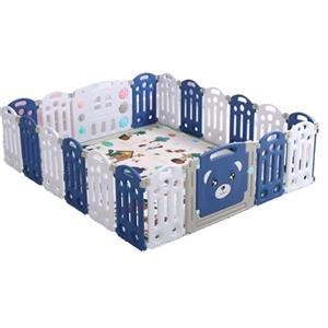 Magic ZC Box Bambini, Recinto per Bambini, Box Neonato con Materassino Grande Pieghevole Interni ed Esterni, Centro Attività Infantile Parco Giochi per Bambini con Schiuma Anticollisione (18+2)