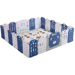 Magic ZC Box Bambini, Recinto per Bambini, Box Neonato con Materassino Grande Pieghevole Interni ed Esterni, Centro Attività Infantile Parco Giochi per Bambino con Schiuma Anticollisione (20+2)
