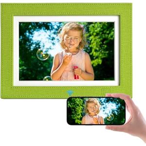 KODAK Cornice Digitale WiFi Cornice Foto Digitale 8.4 pollici, Cloud Cornice Elettronica in Pelle, 2K FHD Schermo Tattile, Memoria da 32GB, Auto-Rotazione, Condivisione di Foto, Video e Musica via App