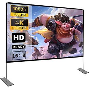 HOIN 100" Schermo per Proiettore con Supporto 16: 9 Schermo Portatile Una Scelta Perfetta per Teatro Domestico il Cinema All'aperto e Altre Attività di Intrattenimento