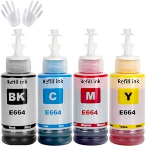 ASEKER E664 Inchiostro Compatibile per ET-2500 ET-2550 ET-2600 ET-2650 ET- 3600 ET-4500 ET-4550 ET-14000 ET-15000 ET-16500 L1300 L100 L110 L200 L210 L350 L355 L365 L455 L550 L555 (BK/C/M/Y)