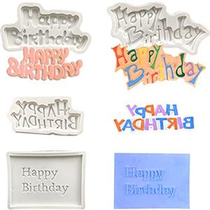 Rolin Roly 4 Pcs Stampo di Lettere Happy Birthday Stampo per Torta Fondente Alfabeto Silicone Stampo di Lettere Fai Da Te per Torta Caramelle Cioccolato Gelatina Decorazioni