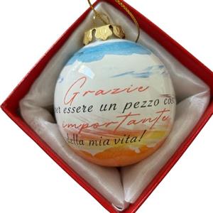 NAREG Pallina di Natale in Ceramica con Scatola Regalo, Pallina con Dedica per Persona Importante Mamma o Amica