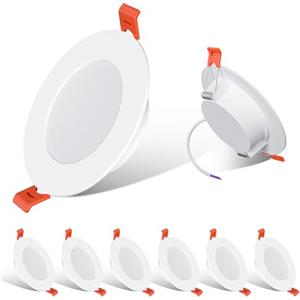 ChangM - 8W Faretti LED da Incasso, Bianco caldo 2700K, AC 220-240V Luci da incasso,Slim Bianca Downlights, Diametro Foro 68-80mm, Set di 6
