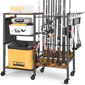 Bikoney Supporto per Canna da Pesca Accessori da Pesca Attrezzi da Pesca Organizzatori di Attrezzature da Pesca Negozio 12 Canne da Pesca Supporti per Canna da Pesca Carrello per Garage Casa Ingresso Angolo